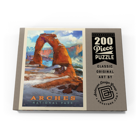 Arches National Park: Snowy Delicate Arch, Vintage Poster 200 Puzzle Schachtel Ansicht3