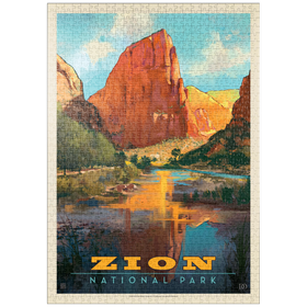 Darstellung des Puzzle-Motivs Zion National Park: Virgin River Valley, Vintage Poster – Puzzleteile: 1000