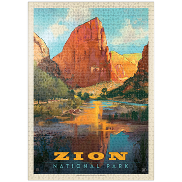 puzzleplate Zion National Park: Virgin River Valley, Vintage Poster 1000 Puzzle