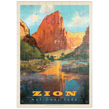 puzzleplate Zion National Park: Virgin River Valley, Vintage Poster 100 Puzzle