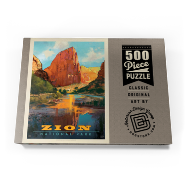 Zion National Park: Virgin River Valley, Vintage Poster 500 Puzzle Schachtel Ansicht3