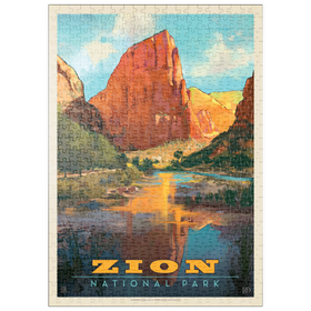 Darstellung des Puzzle-Motivs Zion National Park: Virgin River Valley, Vintage Poster – Puzzleteile: 500