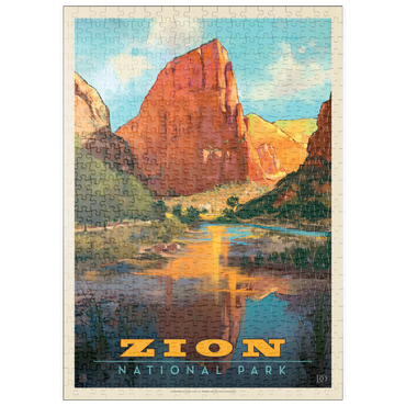 puzzleplate Zion National Park: Virgin River Valley, Vintage Poster 500 Puzzle