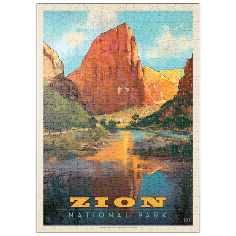 puzzleplate Zion National Park: Virgin River Valley, Vintage Poster 500 Puzzle
