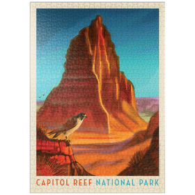 Darstellung des Puzzle-Motivs Capitol Reef National Park: Falcon Roost, Vintage Poster – Puzzleteile: 1000