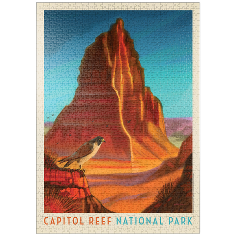 puzzleplate Capitol Reef National Park: Falcon Roost, Vintage Poster 1000 Puzzle