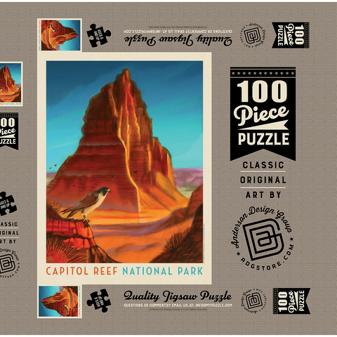Capitol Reef National Park: Falcon Roost, Vintage Poster 100 Puzzle Schachtel 3D Modell