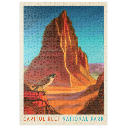 puzzleplate Capitol Reef National Park: Falcon Roost, Vintage Poster 500 Puzzle