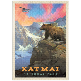 Darstellung des Puzzle-Motivs Katmai National Park: Mountain View, Vintage Poster – Puzzleteile: 1000