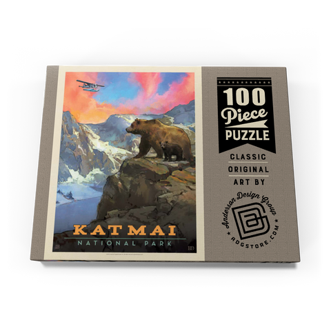 Katmai National Park: Mountain View, Vintage Poster 100 Puzzle Schachtel Ansicht3