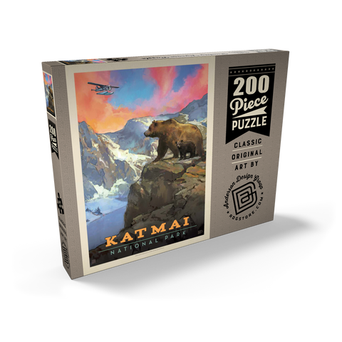 Katmai National Park: Mountain View, Vintage Poster 200 Puzzle Schachtel Ansicht2