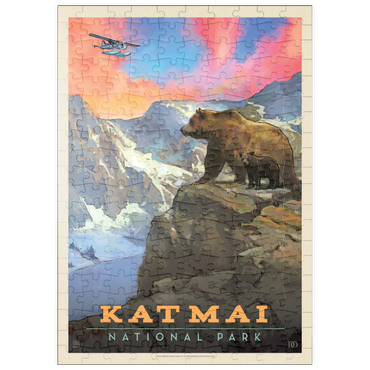 puzzleplate Katmai National Park: Mountain View, Vintage Poster 200 Puzzle