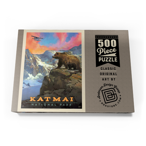 Katmai National Park: Mountain View, Vintage Poster 500 Puzzle Schachtel Ansicht3