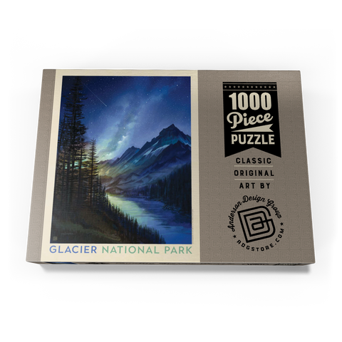 Glacier National Park: Starlight, Vintage Poster 1000 Puzzle Schachtel Ansicht3