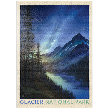 puzzleplate Glacier National Park: Starlight, Vintage Poster 1000 Puzzle