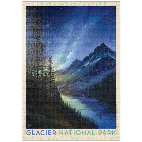 puzzleplate Glacier National Park: Starlight, Vintage Poster 1000 Puzzle