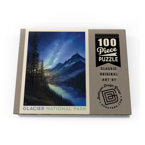 Glacier National Park: Starlight, Vintage Poster 100 Puzzle Schachtel Ansicht3