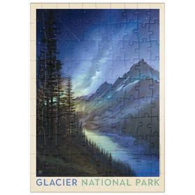 Darstellung des Puzzle Motivs Glacier National Park: Starlight, Vintage Poster - Puzzleteile: 100