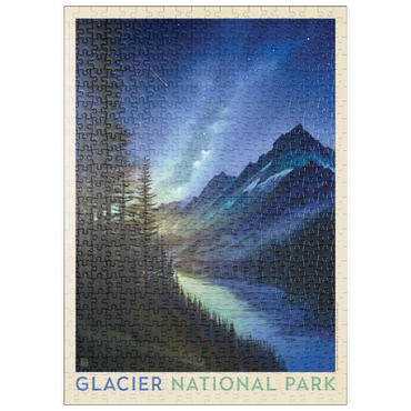puzzleplate Glacier National Park: Starlight, Vintage Poster 500 Puzzle