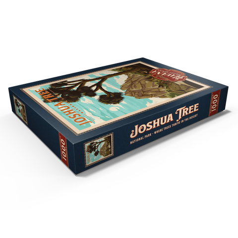 Joshua Tree National Park - Where Trees Thrive in the Desert, Vintage Travel Poster 1000 Puzzle Schachtel Ansicht1