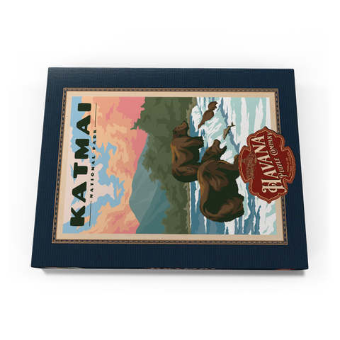 Katmai National Park - Fishing Bears At Brooks Falls, Vintage Travel Poster 200 Puzzle Schachtel Ansicht3
