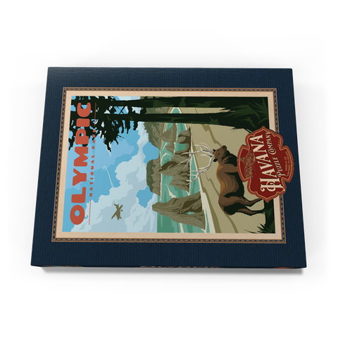 Olympic National Park - Wapiti at Ruby Beach, Vintage Travel Poster 100 Puzzle Schachtel Ansicht3
