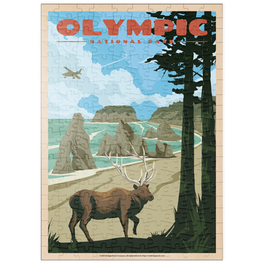 puzzleplate Olympic National Park - Wapiti at Ruby Beach, Vintage Travel Poster 200 Puzzle