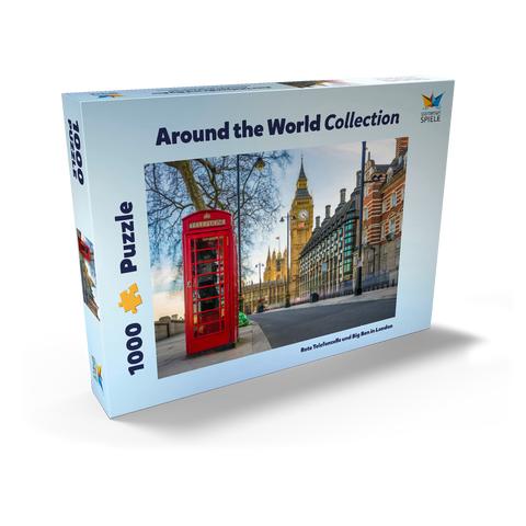 Rote Telefonzelle mit Big Ben in London  1000 Puzzle Schachtel Ansicht2