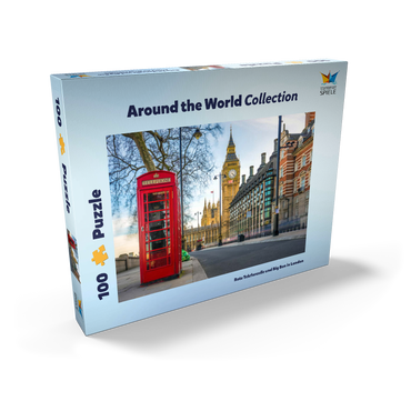 Rote Telefonzelle mit Big Ben in London  100 Puzzle Schachtel Ansicht2
