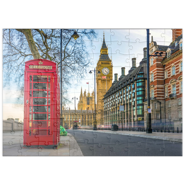 puzzleplate Rote Telefonzelle mit Big Ben in London  100 Puzzle
