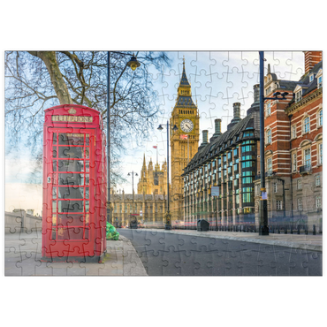 puzzleplate Rote Telefonzelle mit Big Ben in London  200 Puzzle