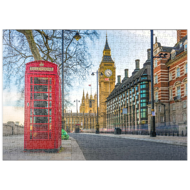 puzzleplate Rote Telefonzelle mit Big Ben in London  500 Puzzle