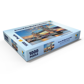 Alternative Darstellung des Puzzle-Motivs Tower Bridge in London im Sonnenuntergang – Puzzleteile: 1000