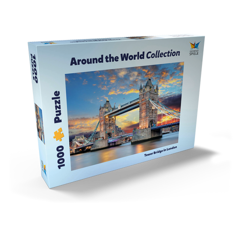 Tower Bridge in London im Sonnenuntergang 1000 Puzzle Schachtel Ansicht2