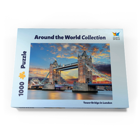 Tower Bridge in London im Sonnenuntergang 1000 Puzzle Schachtel Ansicht3