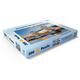 Alternative Darstellung des Puzzle-Motivs Tower Bridge in London im Sonnenuntergang – Puzzleteile: 200