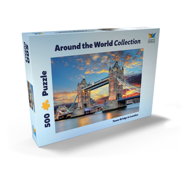 Tower Bridge in London im Sonnenuntergang 500 Puzzle Schachtel Ansicht2