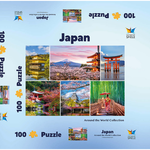 Sehenswürdigkeiten in Japan - Mount Fuji 100 Puzzle Schachtel 3D Modell