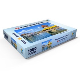Alternative Darstellung des Puzzle-Motivs Wasserturm und Kapellbrücke in Luzern, Schweiz – Puzzleteile: 1000