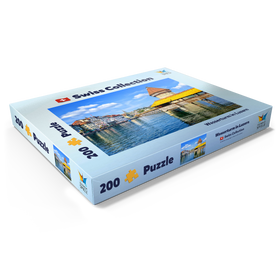 Alternative Darstellung des Puzzle-Motivs Wasserturm und Kapellbrücke in Luzern, Schweiz – Puzzleteile: 200