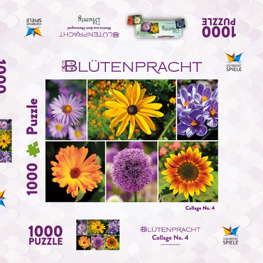 Bunte Blumen-Collage Nr. 4 im Frühling und Sommer 1000 Puzzle Schachtel 3D Modell