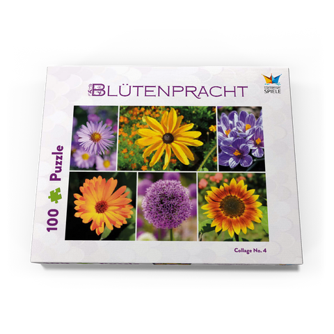 Bunte Blumen-Collage Nr. 4 im Frühling und Sommer 100 Puzzle Schachtel Ansicht3