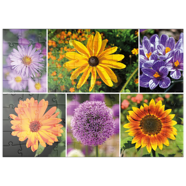 puzzleplate Bunte Blumen-Collage Nr. 4 im Frühling und Sommer 100 Puzzle
