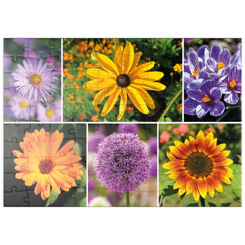 puzzleplate Bunte Blumen-Collage Nr. 4 im Frühling und Sommer 100 Puzzle