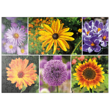 puzzleplate Bunte Blumen-Collage Nr. 4 im Frühling und Sommer 200 Puzzle