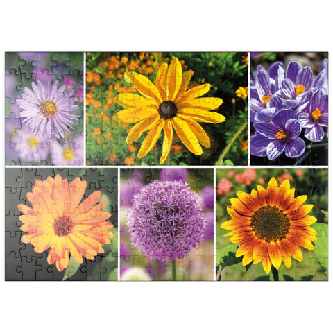 puzzleplate Bunte Blumen-Collage Nr. 4 im Frühling und Sommer 200 Puzzle