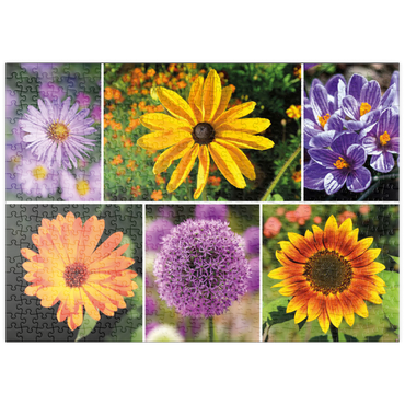 puzzleplate Bunte Blumen-Collage Nr. 4 im Frühling und Sommer 500 Puzzle
