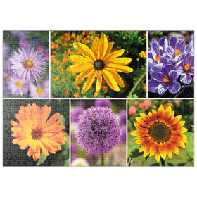 Darstellung des Puzzle Motivs Bunte Blumen-Collage Nr. 4 im Frühling und Sommer - Puzzleteile: 500
