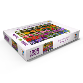 Alternative Darstellung des Puzzle-Motivs Bunte Blumen-Collage Nr. 5 im Frühling und Sommer – Puzzleteile: 1000