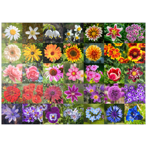 puzzleplate Bunte Blumen-Collage Nr. 5 im Frühling und Sommer 1000 Puzzle